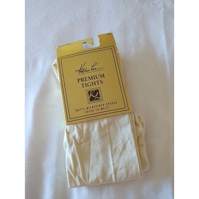 Kathie Lee Tall Ivory  Matte Microfiber Opaque Sheer To Waist Tights Hosiery